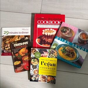 Lot of Cookbooks vegan Asian soups crockpot